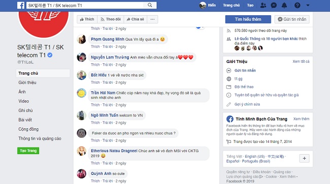 Facebook của Faker bị làm phiền khi sang Việt Nam dự MSI 2019